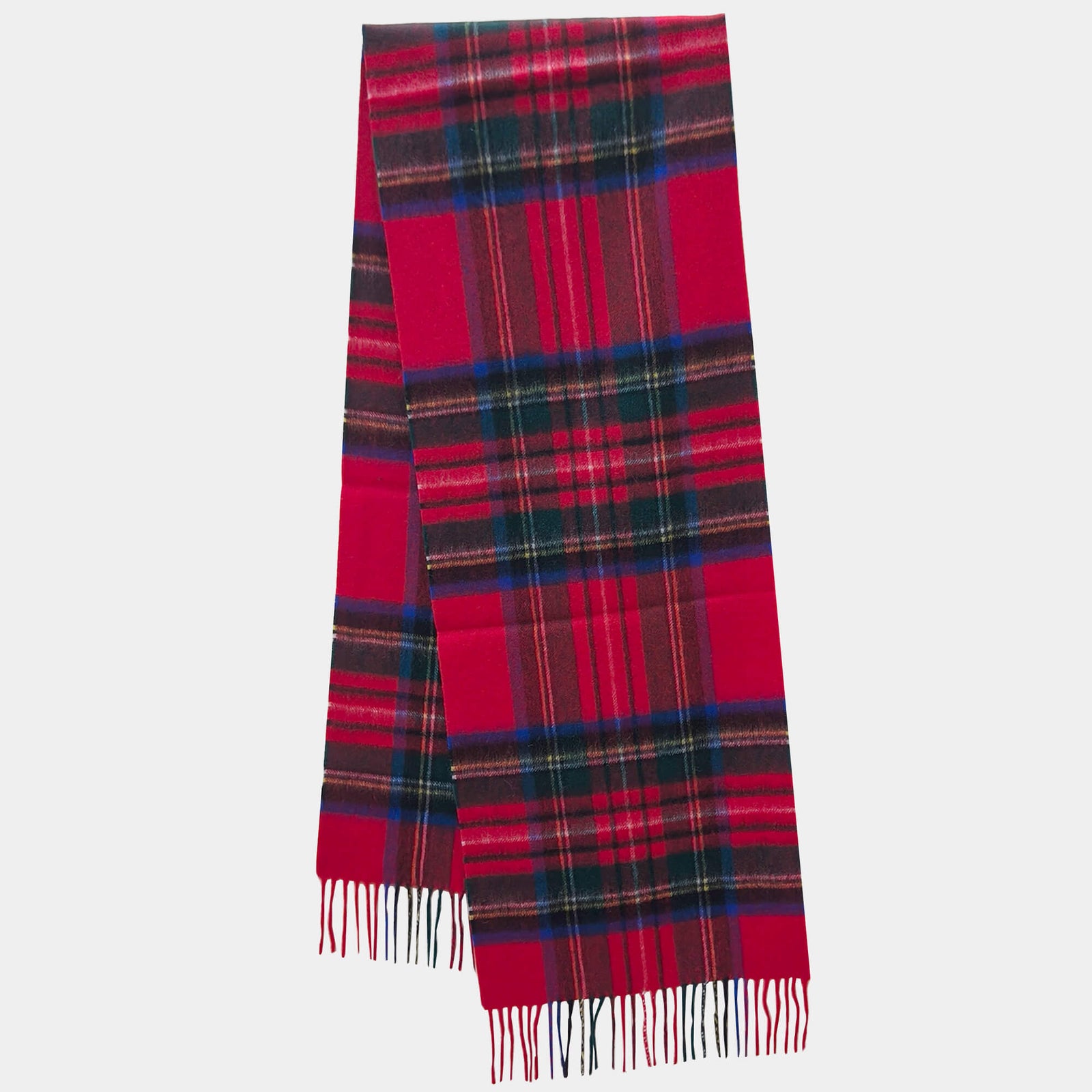 Mens Cashmere Scarf Plaid Red