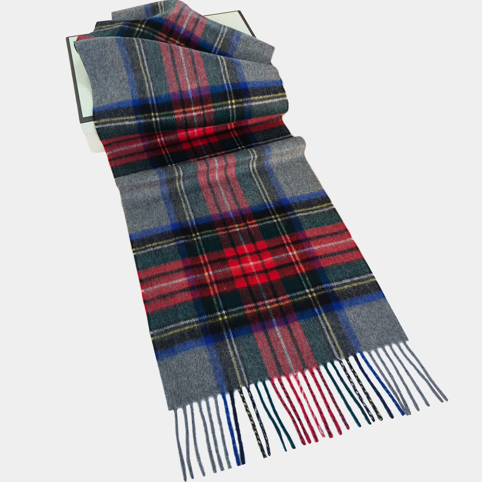 Mens Plaid Cashmere Scarf Colorful