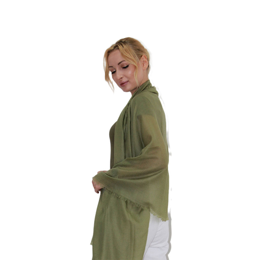 Ladies Cashmere Scarves Lightweight Light Green
