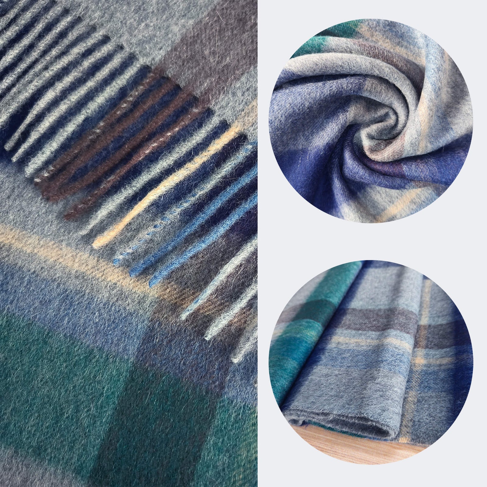 Mens Blue Cashmere Scarf Shawl