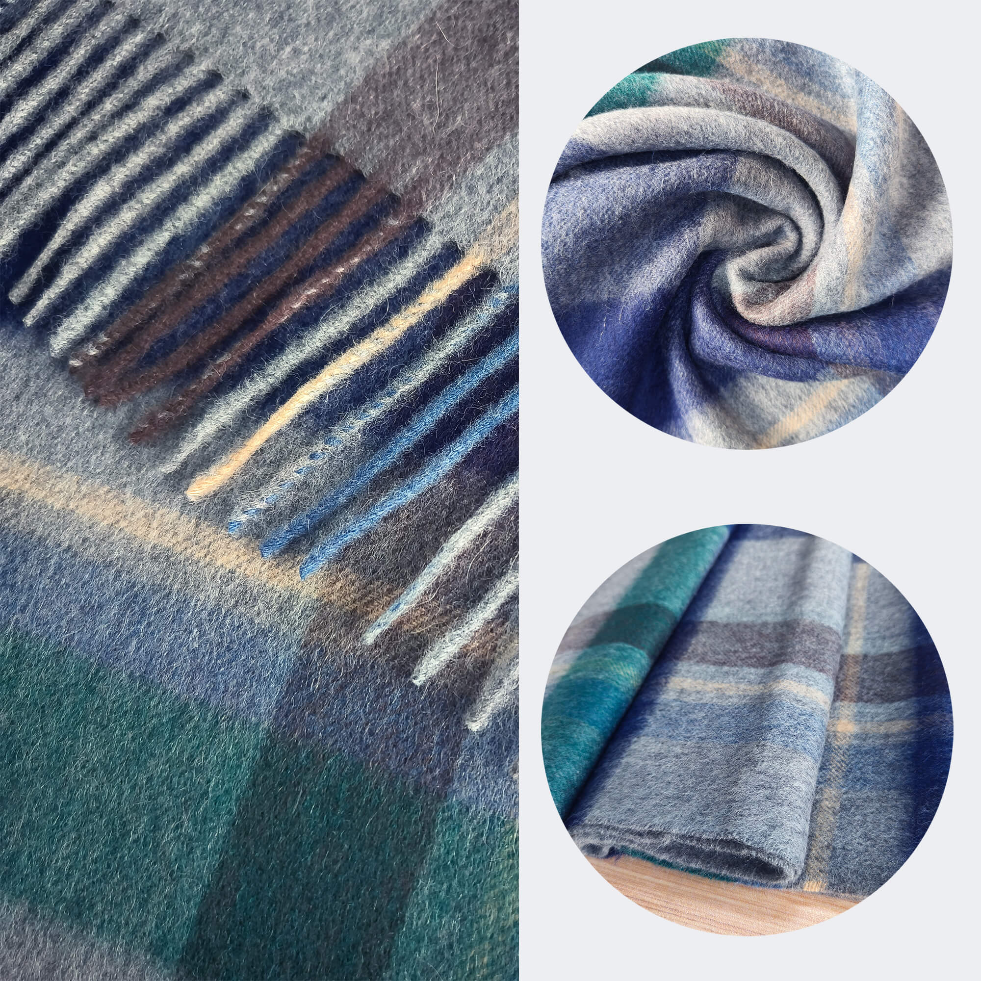 Mens Blue Cashmere Scarf Shawl