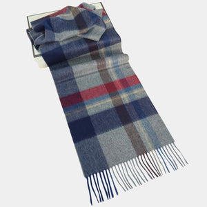 Mens Grey Mixed Color Cashmere Scarf Plaid Scarf