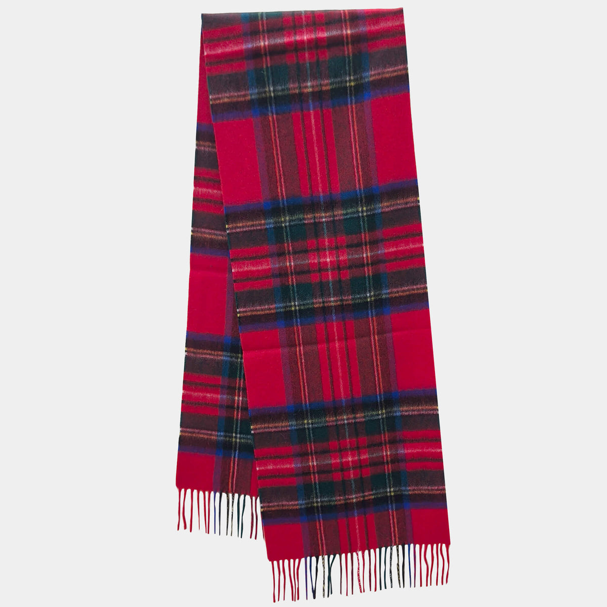 Mens Cashmere Scarf Plaid Red