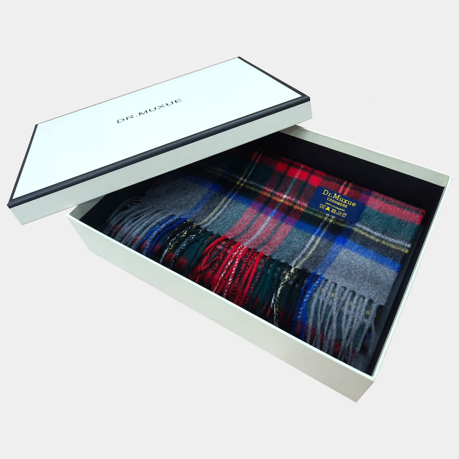 Mens Plaid Cashmere Scarf Colorful