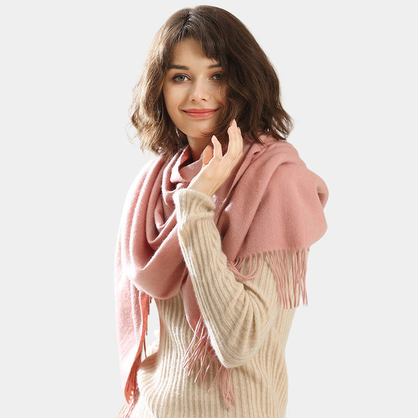 Pink Cashmere Wrap for Women New Year Gift - Dr. MUXUE