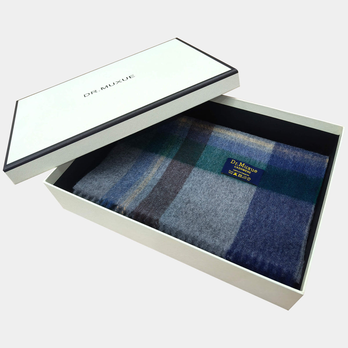 Mens Blue Cashmere Scarf Shawl