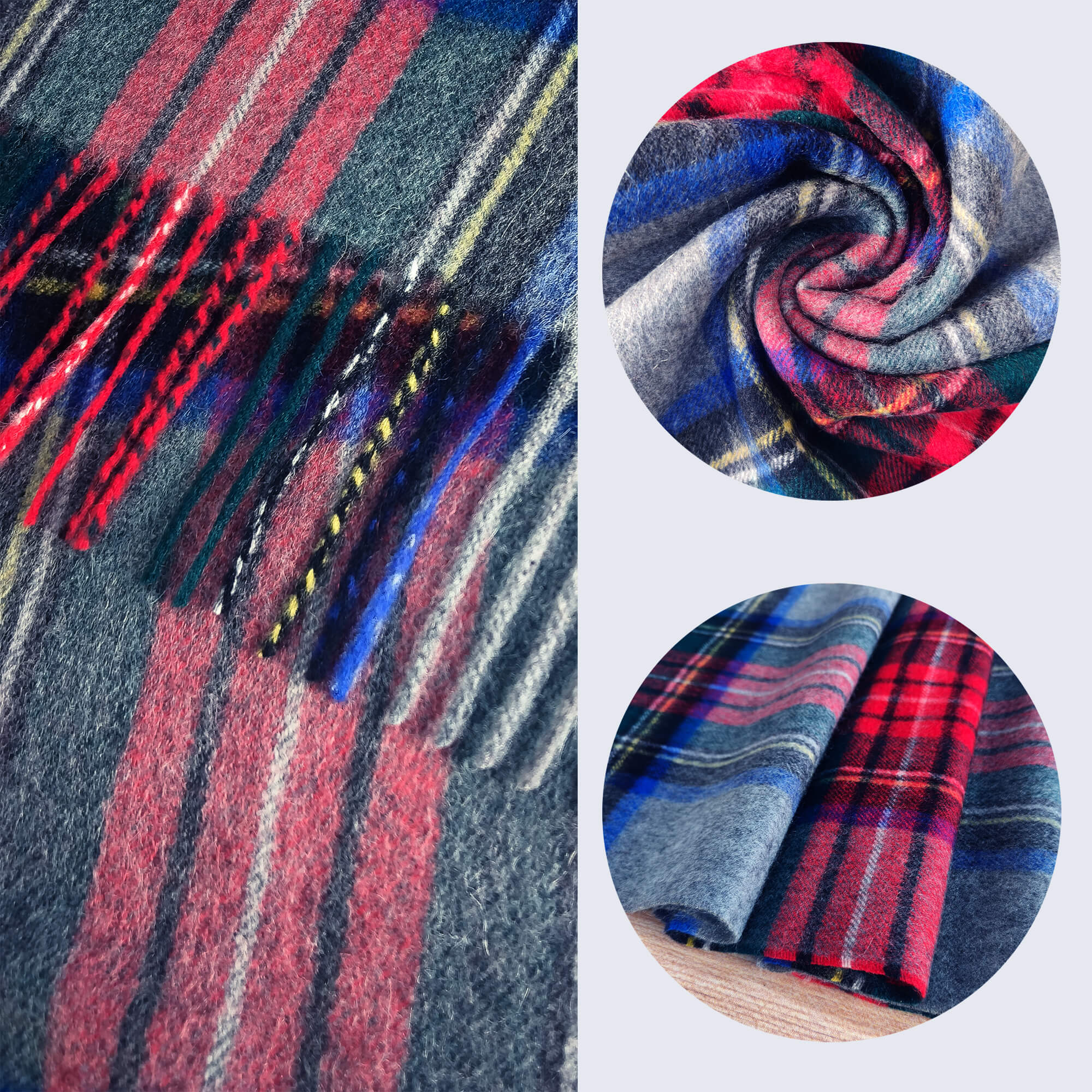 Mens Plaid Cashmere Scarf Colorful