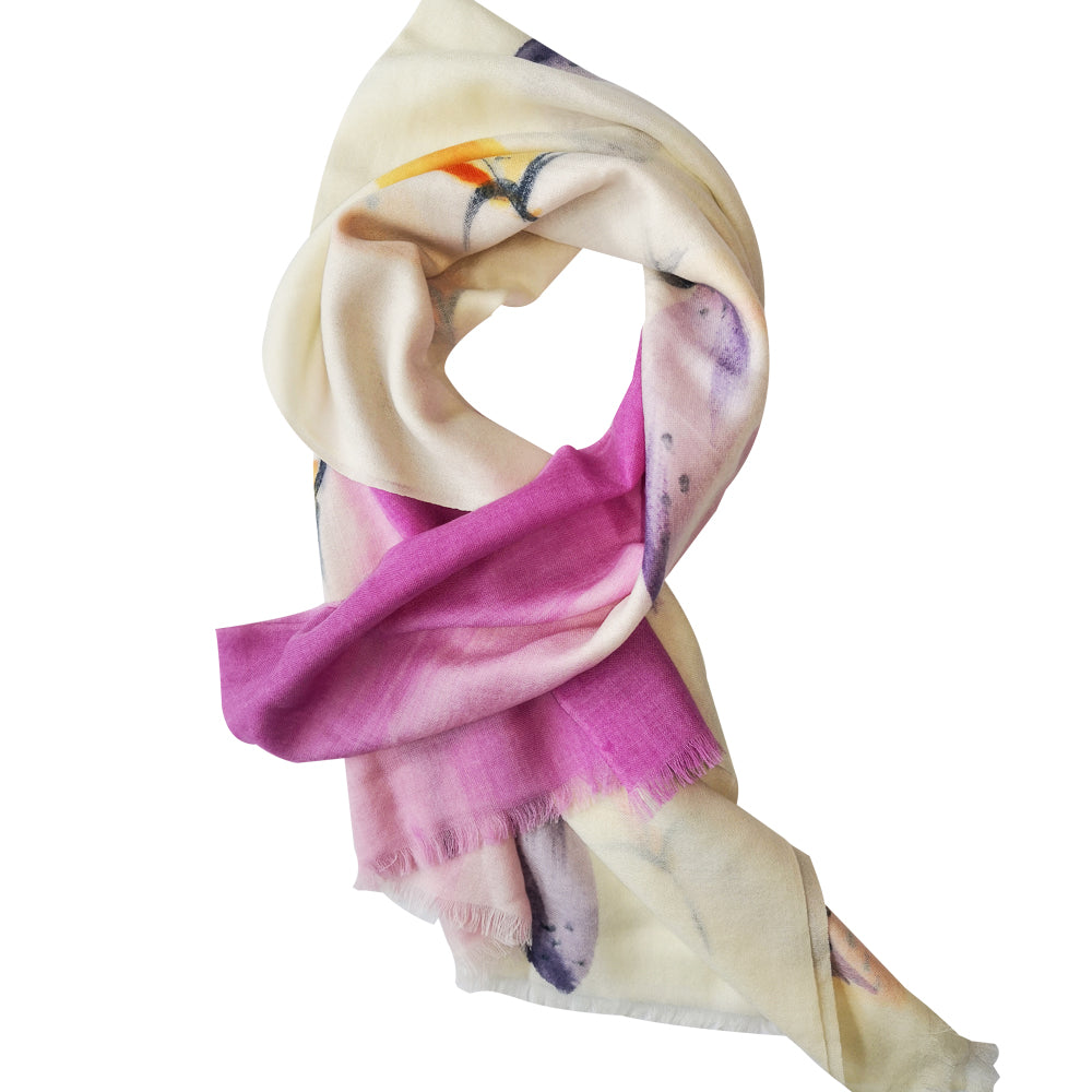 women cashmere scarf with design