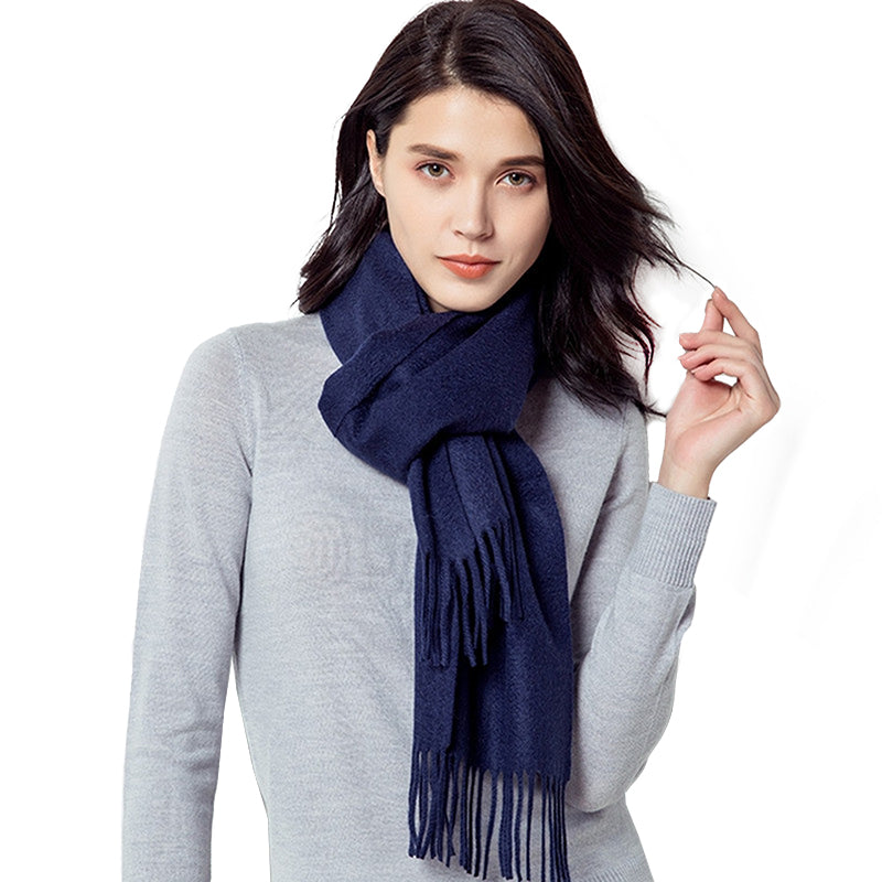 Cashmere Scarf Women Blue Shawl