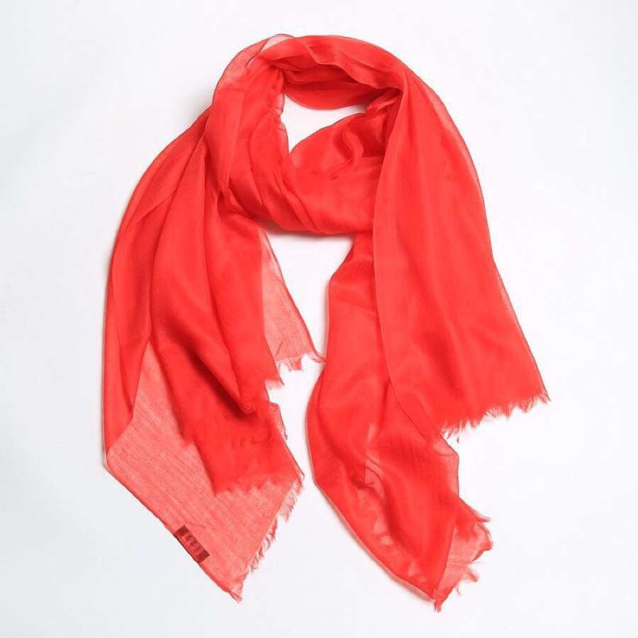 Bright Red Lightweight Cashmere Scarf