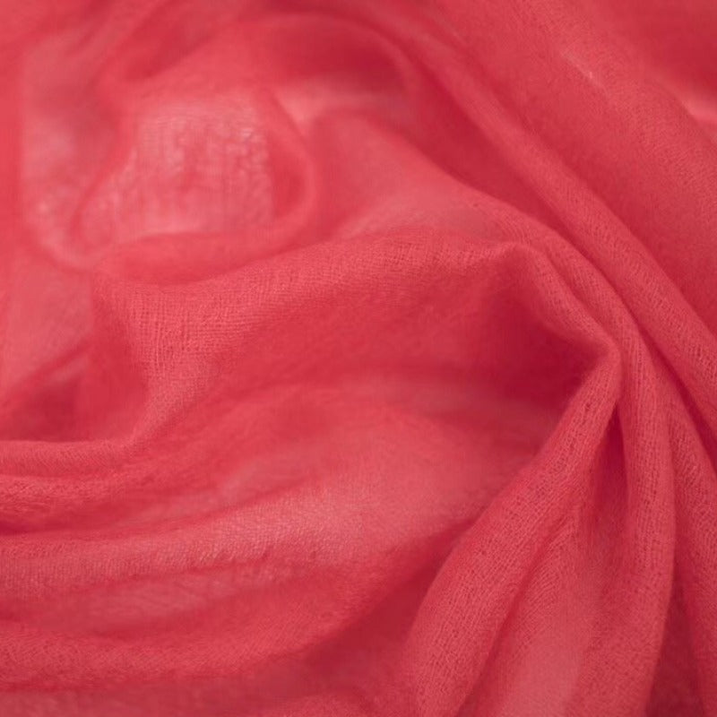 Lightweight Cashmere Scarf in red plain
