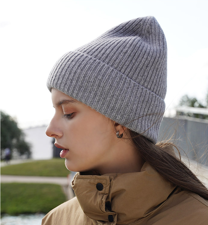 Cashmere Hat Beanie Grey