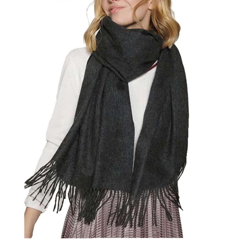 black and gray women scarf