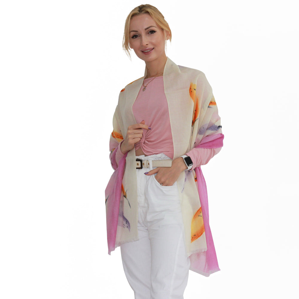 women cashmere scarf with design