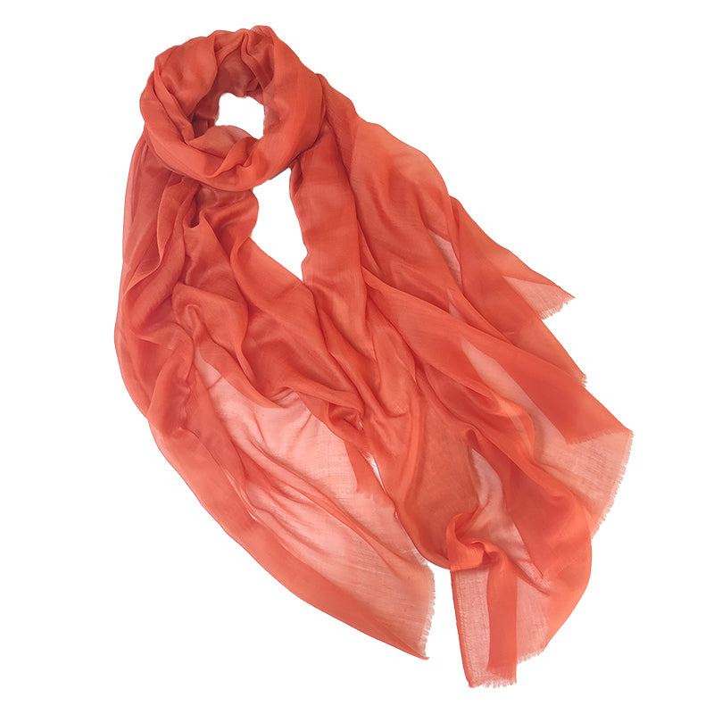Lightweight Cashmere Scarf Shawl Women Rust Red