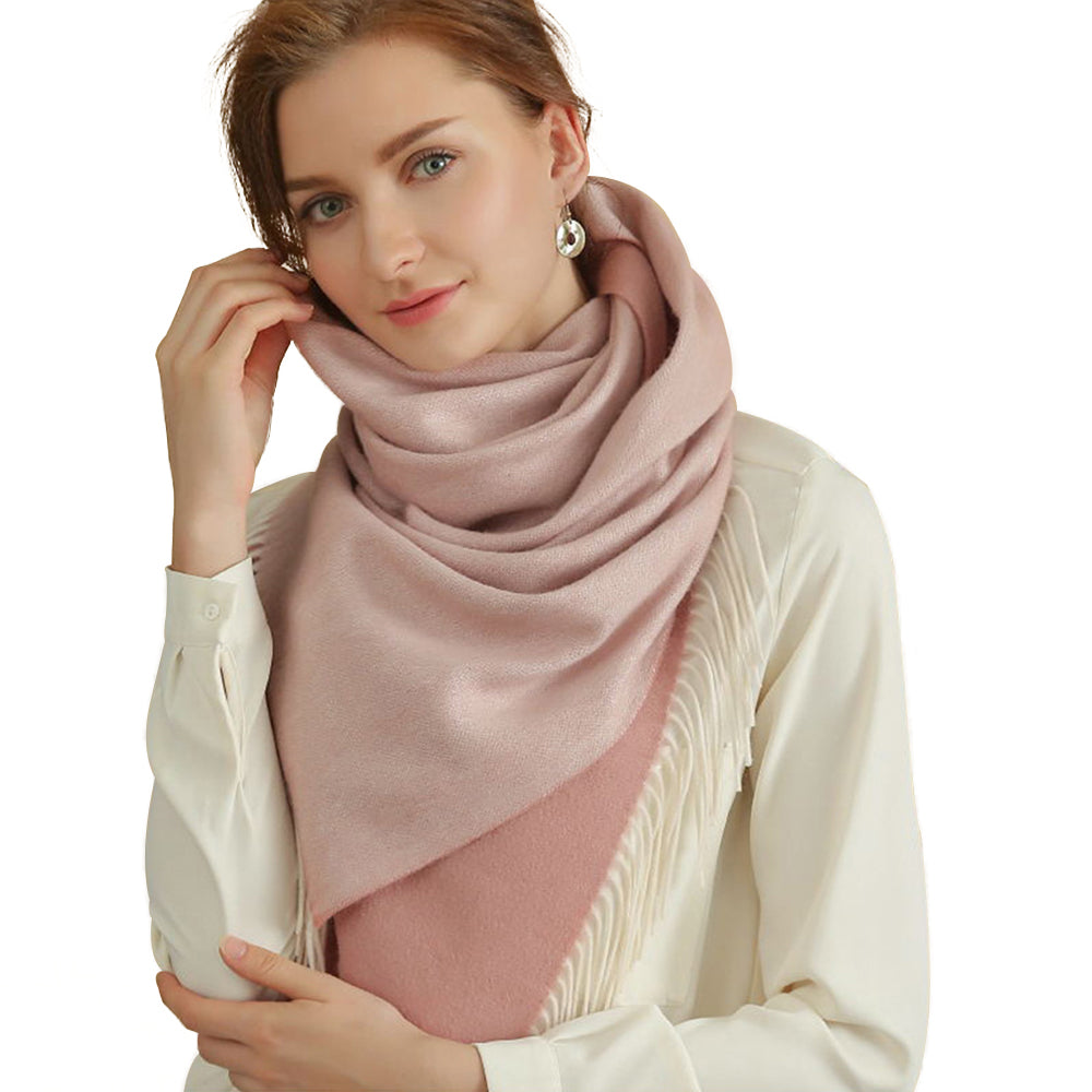 Women's Pink Winter Cashmere Scarf - Dr. MUXUE